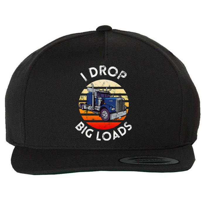 Funny Trucker Design For Semi Truck Driver Lover Wool Snapback Cap