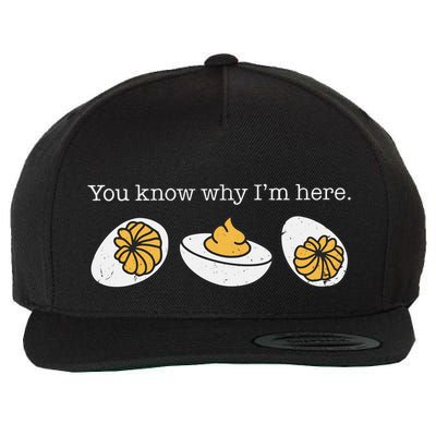 Funny Thanksgiving Dinner You Know Why Im Here Deviled Egg Wool Snapback Cap