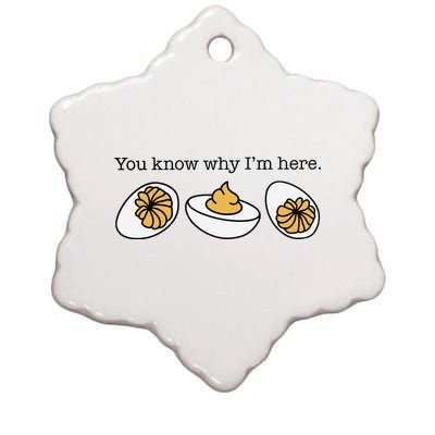 Funny Thanksgiving Dinner You Know Why Im Here Deviled Egg Ceramic Star Ornament