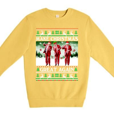 Funny Trump Dance Santa Claus Make Christmas Great Again Gift Premium Crewneck Sweatshirt