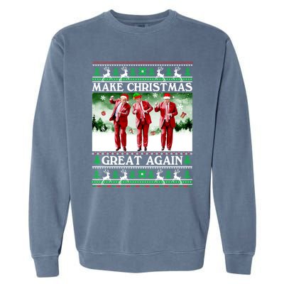 Funny Trump Dance Santa Claus Make Christmas Great Again Gift Garment-Dyed Sweatshirt