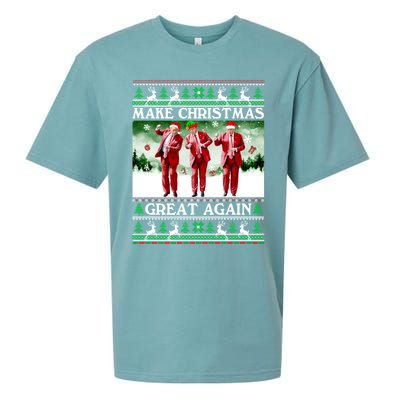 Funny Trump Dance Santa Claus Make Christmas Great Again Gift Sueded Cloud Jersey T-Shirt