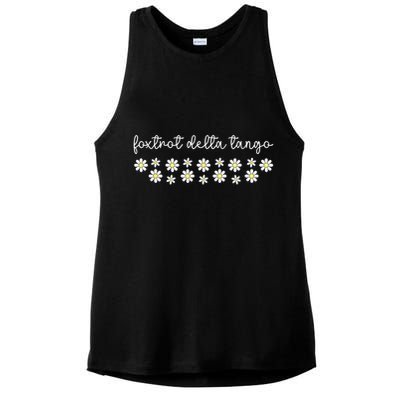 Foxtrot Tango Delta Groovy Retro Funny  Ladies PosiCharge Tri-Blend Wicking Tank