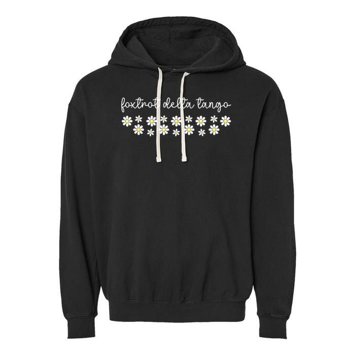 Foxtrot Tango Delta Groovy Retro Funny  Garment-Dyed Fleece Hoodie