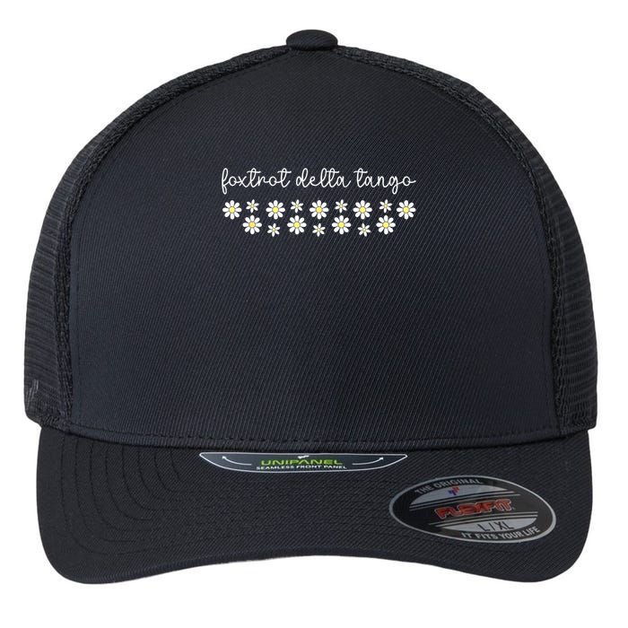 Foxtrot Tango Delta Groovy Retro Funny  Flexfit Unipanel Trucker Cap