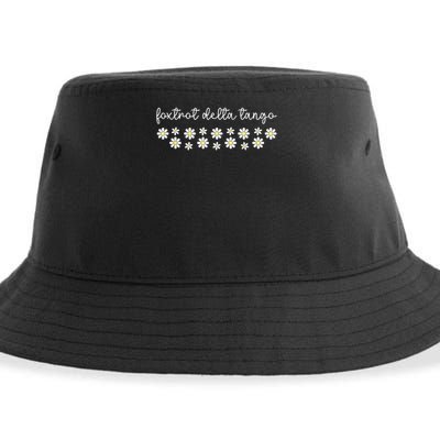Foxtrot Tango Delta Groovy Retro Funny  Sustainable Bucket Hat