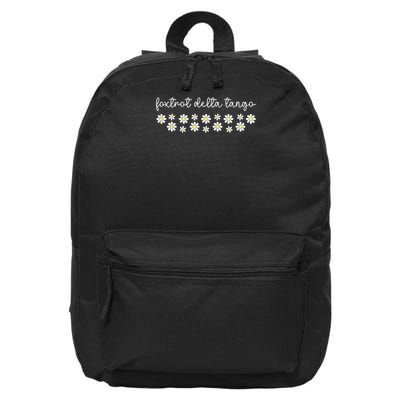 Foxtrot Tango Delta Groovy Retro Funny  16 in Basic Backpack