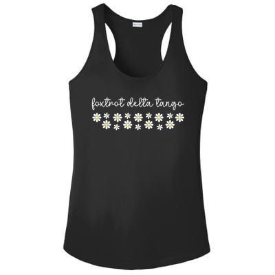 Foxtrot Tango Delta Groovy Retro Funny  Ladies PosiCharge Competitor Racerback Tank
