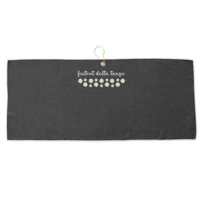 Foxtrot Tango Delta Groovy Retro Funny  Large Microfiber Waffle Golf Towel