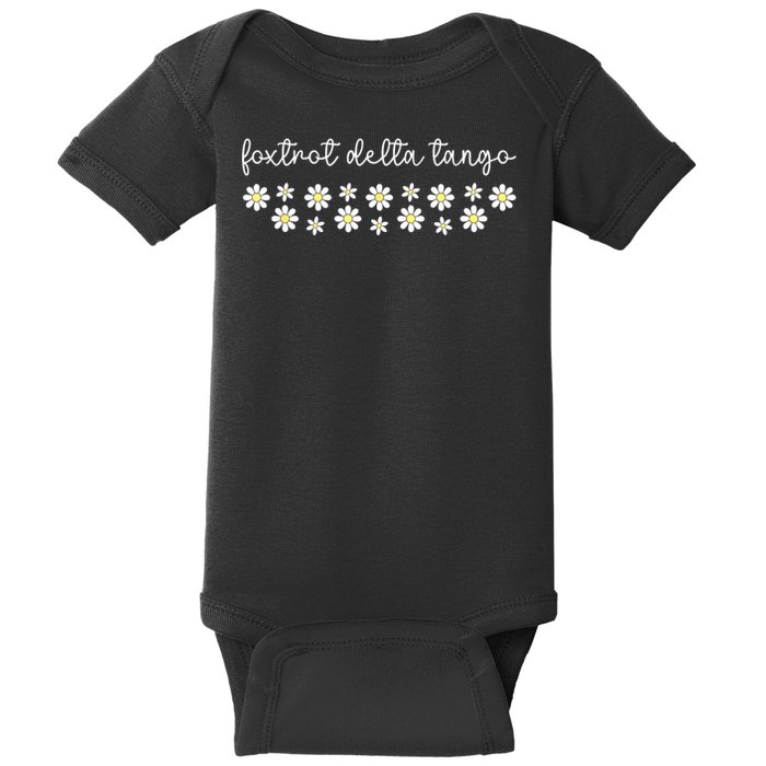 Foxtrot Tango Delta Groovy Retro Funny  Baby Bodysuit