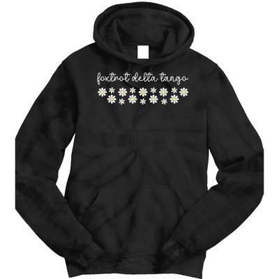 Foxtrot Tango Delta Groovy Retro Funny  Tie Dye Hoodie