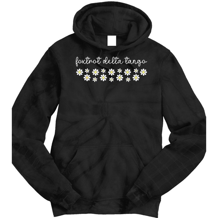Foxtrot Tango Delta Groovy Retro Funny  Tie Dye Hoodie