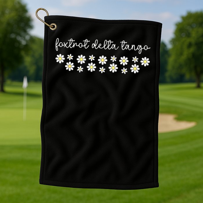 Foxtrot Tango Delta Groovy Retro Funny  Golf Towel