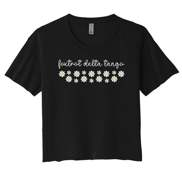 Foxtrot Tango Delta Groovy Retro Funny  Crop Top