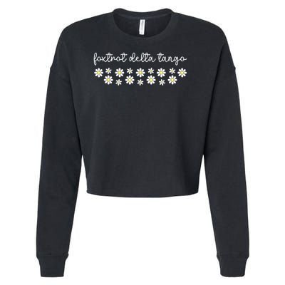 Foxtrot Tango Delta Groovy Retro Funny  Cropped Pullover Crew