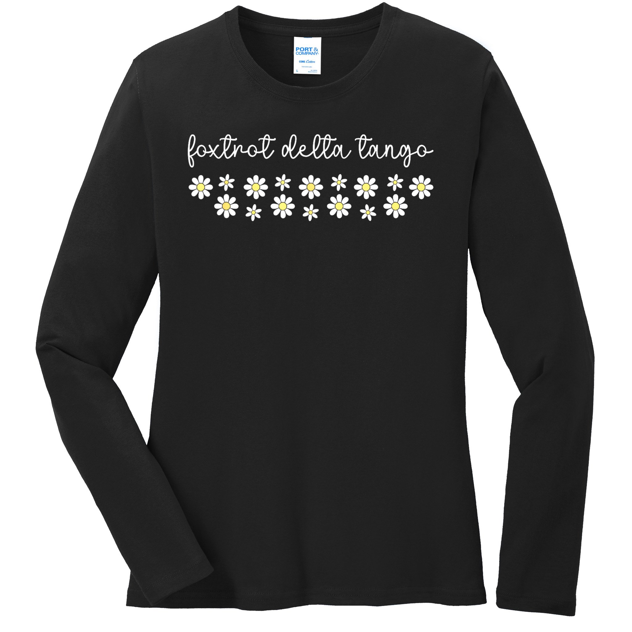 Foxtrot Tango Delta Groovy Retro Funny  Ladies Long Sleeve Shirt