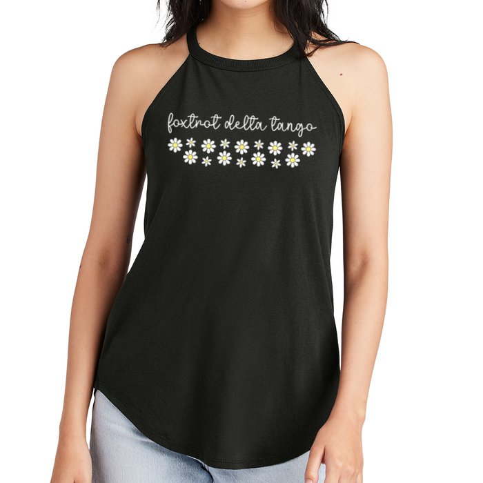 Foxtrot Tango Delta Groovy Retro Funny  Women's Perfect Tri Rocker Tank