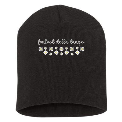 Foxtrot Tango Delta Groovy Retro Funny  Short Acrylic Beanie
