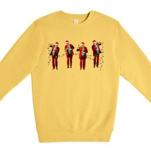 Funny Trump Dance Santa Claus Christmas Xmas Pajamas Holiday Premium Crewneck Sweatshirt