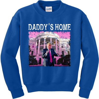 Funny Trump Daddys Home Trump 2024 Take America Back Kids Sweatshirt