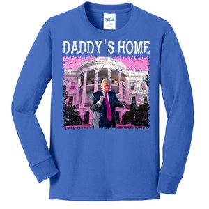 Funny Trump Daddys Home Trump 2024 Take America Back Kids Long Sleeve Shirt