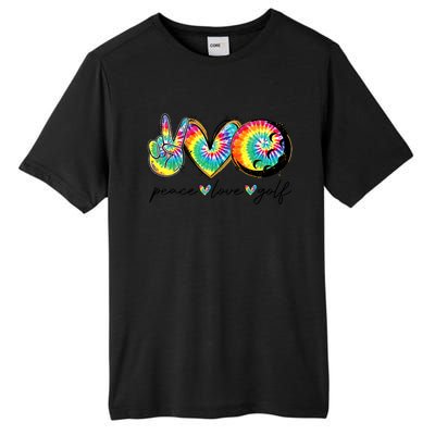 Funny Tie Dye Golf Lovers Peace Love Golf Gift Tall Fusion ChromaSoft Performance T-Shirt