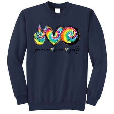 Funny Tie Dye Golf Lovers Peace Love Golf Gift Sweatshirt