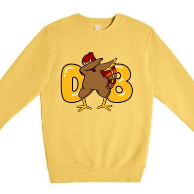 Funny Thanksgiving Dabbing Turkey Outfit Funny Gift Premium Crewneck Sweatshirt