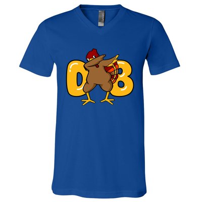 Funny Thanksgiving Dabbing Turkey Outfit Funny Gift V-Neck T-Shirt