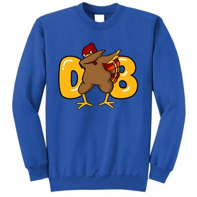 Funny Thanksgiving Dabbing Turkey Outfit Funny Gift Tall Sweatshirt