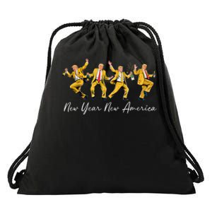 Funny Trump Dance New Year Eve Trump New Year Party 2025 Drawstring Bag