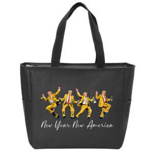 Funny Trump Dance New Year Eve Trump New Year Party 2025 Zip Tote Bag