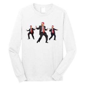 Funny Trump Dance Santa Claus Christmas Xmas Pajamas Holiday Long Sleeve Shirt