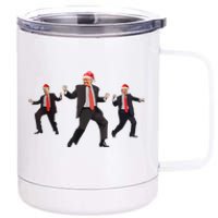 Funny Trump Dance Santa Claus Christmas Xmas Pajamas Holiday 12 oz Stainless Steel Tumbler Cup