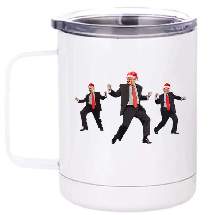 Funny Trump Dance Santa Claus Christmas Xmas Pajamas Holiday 12 oz Stainless Steel Tumbler Cup