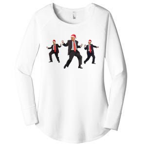 Funny Trump Dance Santa Claus Christmas Xmas Pajamas Holiday Women's Perfect Tri Tunic Long Sleeve Shirt