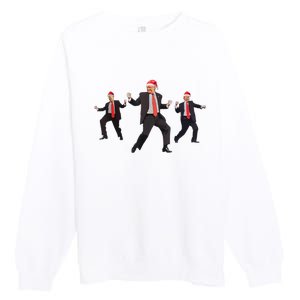 Funny Trump Dance Santa Claus Christmas Xmas Pajamas Holiday Premium Crewneck Sweatshirt