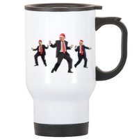 Funny Trump Dance Santa Claus Christmas Xmas Pajamas Holiday Stainless Steel Travel Mug