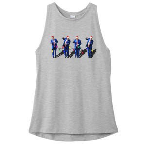 Funny Trump Dance Santa Claus Christmas Xmas Pajamas Ladies PosiCharge Tri-Blend Wicking Tank