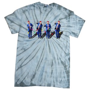 Funny Trump Dance Santa Claus Christmas Xmas Pajamas Tie-Dye T-Shirt