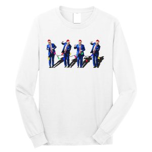 Funny Trump Dance Santa Claus Christmas Xmas Pajamas Long Sleeve Shirt