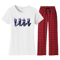 Funny Trump Dance Santa Claus Christmas Xmas Pajamas Women's Flannel Pajama Set