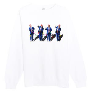 Funny Trump Dance Santa Claus Christmas Xmas Pajamas Premium Crewneck Sweatshirt