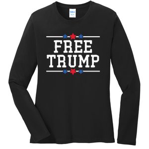 Free Trump Donald Trump USA Election Ladies Long Sleeve Shirt