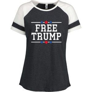 Free Trump Donald Trump USA Election Enza Ladies Jersey Colorblock Tee