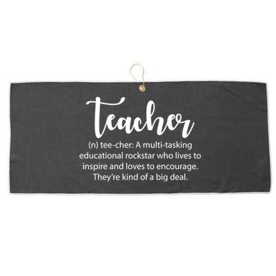 Funny Teacher Definition Educational Rockstar Gift Large Microfiber Waffle Golf Towel