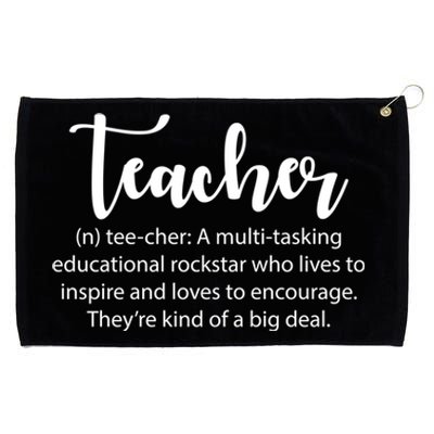 Funny Teacher Definition Educational Rockstar Gift Grommeted Golf Towel