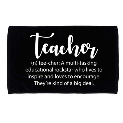 Funny Teacher Definition Educational Rockstar Gift Microfiber Hand Towel