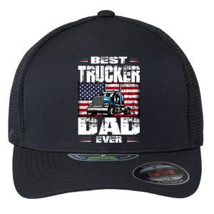 Funny Truck Driver Best Trucker Dad Ever Trucking Father Great Gift Flexfit Unipanel Trucker Cap