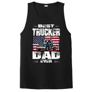 Funny Truck Driver Best Trucker Dad Ever Trucking Father Great Gift PosiCharge Competitor Tank